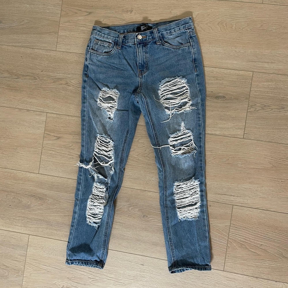 Forever 21 Faded Ripped Jeans